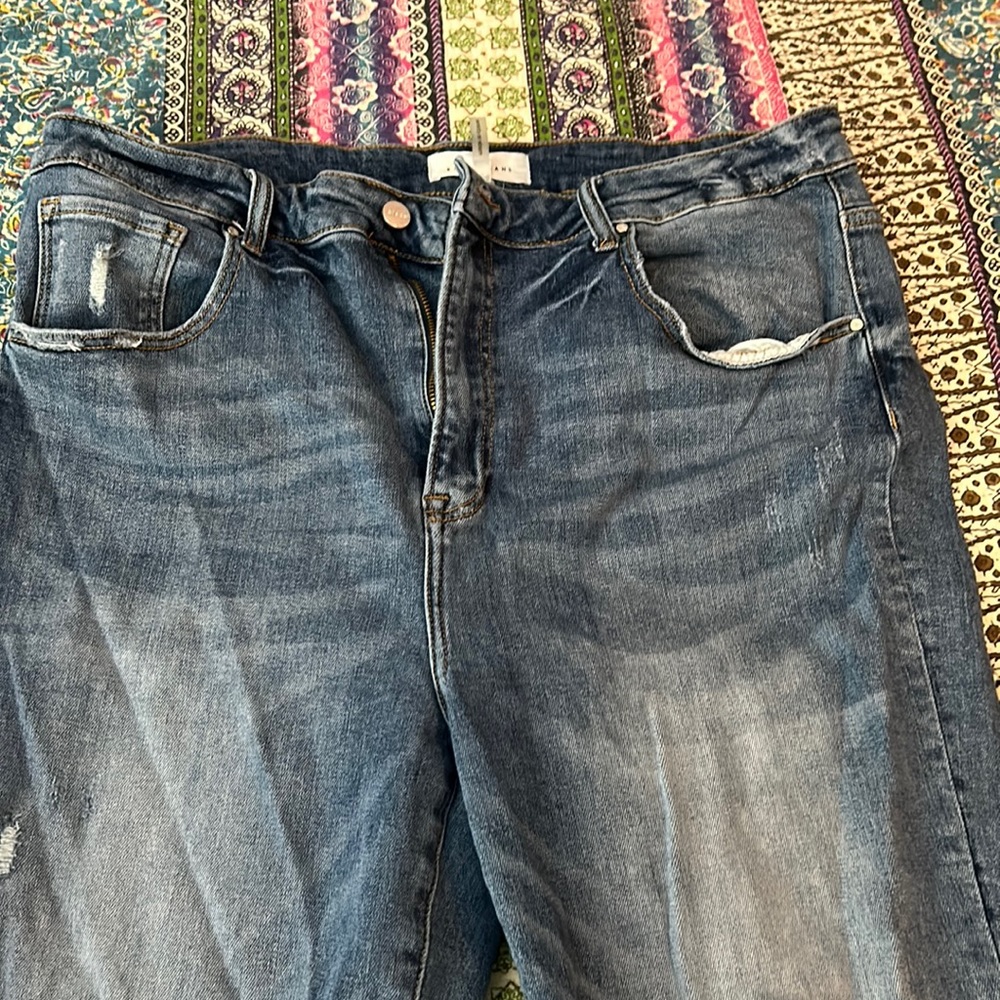 Risen cropped boyfriend distressed jeans 3XL